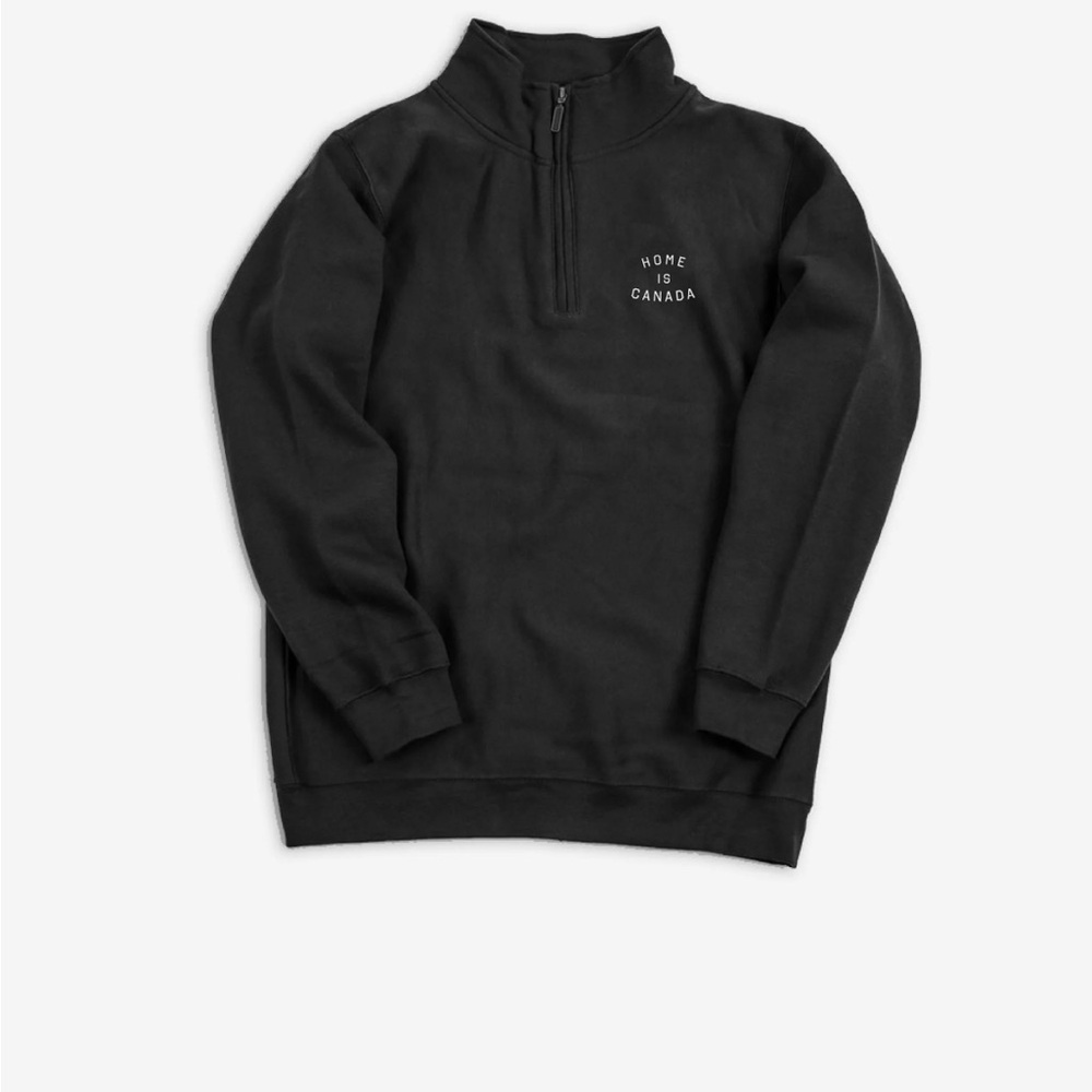 Home is Canada Black Quarter Zip Sweater